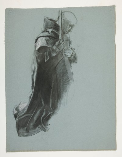 Figurstudie for The Departure, fra The Quest of the Holy Grail (en serie på femten malerier for Boston Public Library, fullført i 1901) av Edwin Austin Abbey