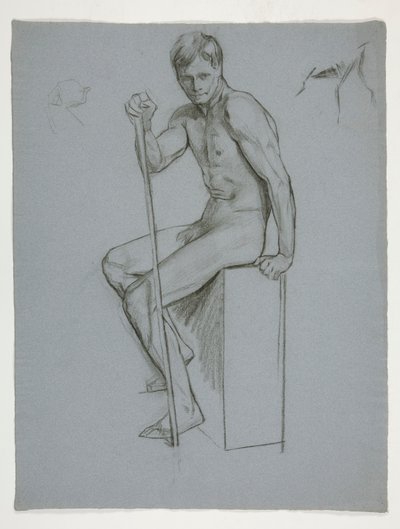 Figurstudie for The Spirit of Vulcan, Genius of the Workers in Iron and Steel, capitol rotunda, Harrisburg, Pennsylvania av Edwin Austin Abbey