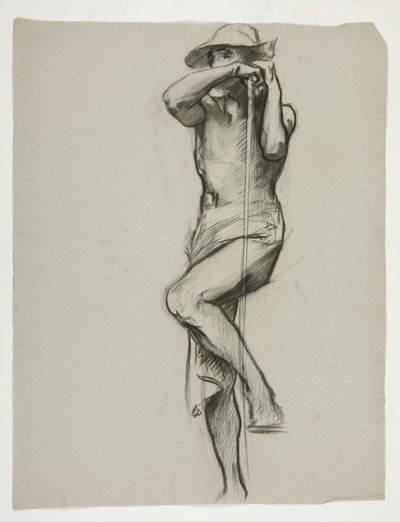 Figurstudie for The Spirit of Vulcan, Genius of the Workers in Iron and Steel, capitol rotunda, Harrisburg, Pennsylvania av Edwin Austin Abbey