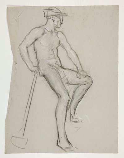 Figurstudie for The Spirit of Vulcan, Genius of the Workers in Iron and Steel, capitol rotunda, Harrisburg, Pennsylvania av Edwin Austin Abbey
