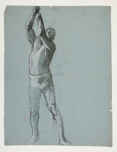 Figurstudie for The Spirit of Vulcan, Genius of the Workers in Iron and Steel, capitol rotunda, Harrisburg, Pennsylvania av Edwin Austin Abbey
