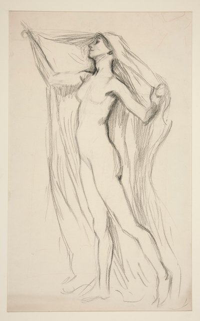 Figurstudie for veggmaleri ved State Capitol-bygningen i Harrisburg, Pennsylvania, 1902-1911 (fullført av John Singer Sargent) av Edwin Austin Abbey