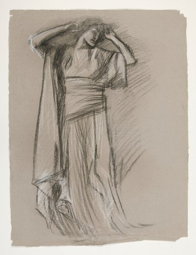 Figure study for the Castle of the Maidens(?), from The Quest of the Holy Grail (a series of 15 paintings for the Boston Public Library, completed in 1901)   1340030   no       norwegian Successfully Translated  Original: Saltley College, Birmingham, 1852. av Edwin Austin Abbey