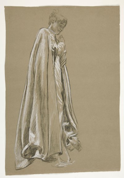 Figurstudie for Infancy of Galahad(?), fra The Quest of the Holy Grail (en serie på 15 malerier for Boston Public Library, fullført i 1901) av Edwin Austin Abbey