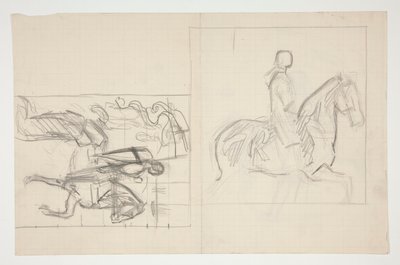 Galahad Departs, studie for The Quest of the Holy Grail (serie med femten malerier for Boston Public Library, fullført i 1901) av Edwin Austin Abbey