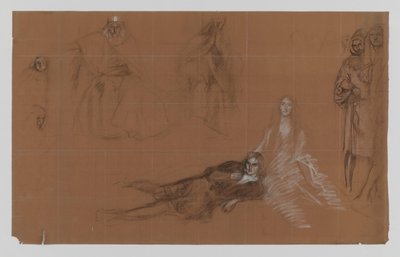 Hamlet - tegneserier for maleriet. Akt II, scene 2 av Edwin Austin Abbey