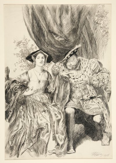 Henry og Anne Boleyn. Kong Henrik: av Edwin Austin Abbey