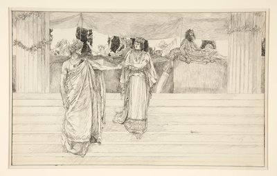 Hermine ber Polixenes - Act I, Scene II, The Winter av Edwin Austin Abbey