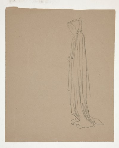 Hettefigur (recto); Studie av en mannsfigur (verso) av Edwin Austin Abbey