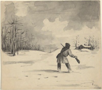 Jeger i snø av Edwin Austin Abbey