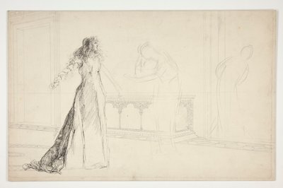 Juliet in hall, fra Romeo og Julie av Edwin Austin Abbey