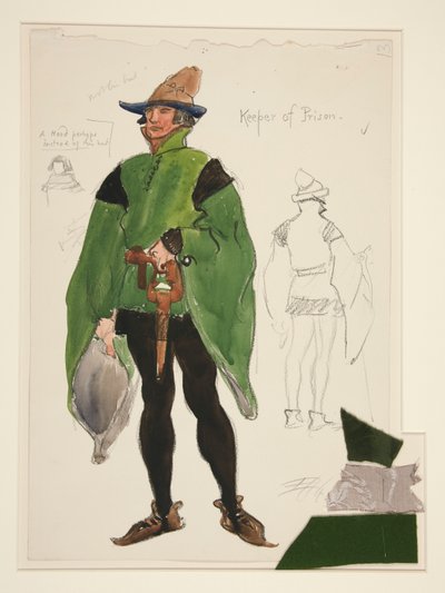 Keeper of Prison, kostymeskisse for Henry Irving av Edwin Austin Abbey