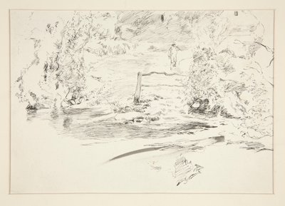 Landskap med figur av Edwin Austin Abbey