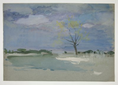 Landskap med tre av Edwin Austin Abbey