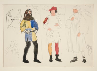 Linkostyme, Baker Costume, Gentleman: kostymeskisse for Henry Irving av Edwin Austin Abbey