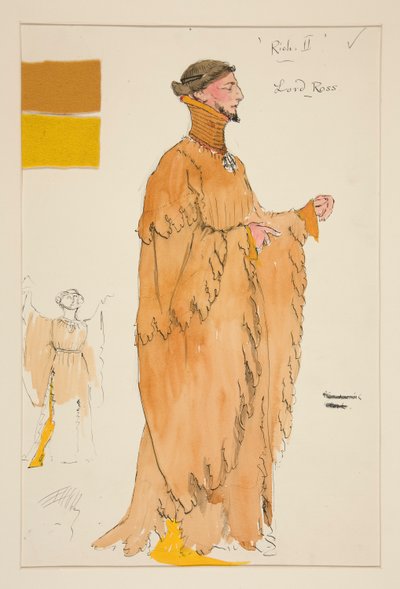 Lord Ross, kostymeskisse for Henry Irving av Edwin Austin Abbey