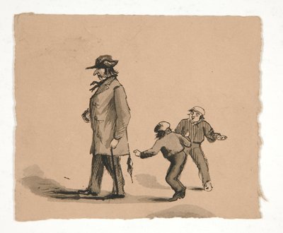 Mann som går med to gutter av Edwin Austin Abbey