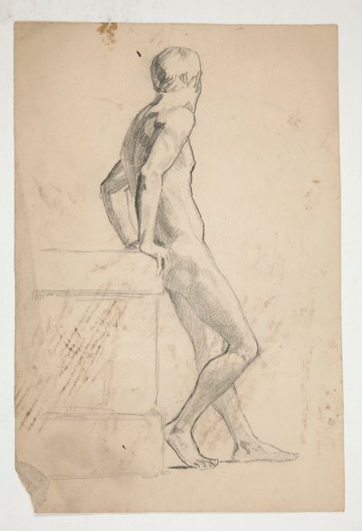 Studie av naken mannsfigur, livsklasse av Edwin Austin Abbey