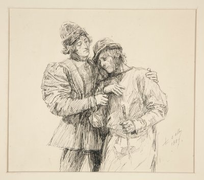 Orlando og Adam, illustrasjon for Act II, Scene iv, As You Like It av Edwin Austin Abbey
