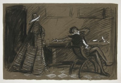 Petruchio småprater Katharina (studie for .1058) - akt II, Scene I, Taming of the Shrew av Edwin Austin Abbey