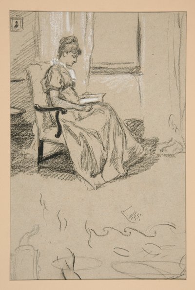 Portrett av Mrs. Abbey, lesing av Edwin Austin Abbey