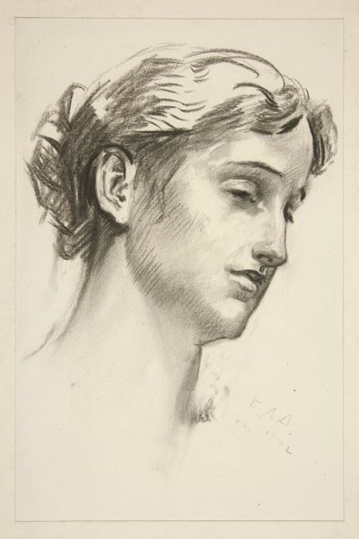 Portrett av en ung kvinne av Edwin Austin Abbey