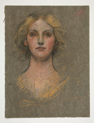 Portrett av en ung kvinne av Edwin Austin Abbey
