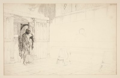 Foreløpig skisse for Merry Wives of Windsor av Edwin Austin Abbey