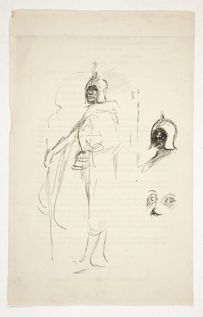 Forstudie for Othello (?) av Edwin Austin Abbey