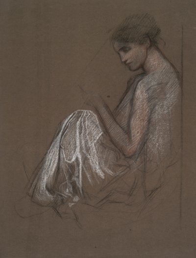 Sittende kvinneskikkelse. av Edwin Austin Abbey