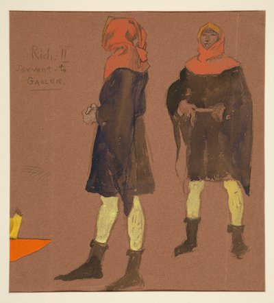 Sewart til Gaoler, kostymeskisse for kong Richard II av Edwin Austin Abbey