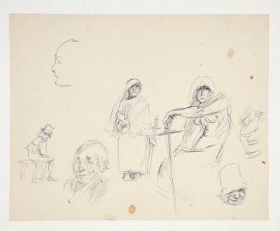 Ark med figurstudier av Edwin Austin Abbey