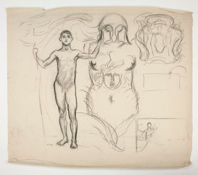 Ark med skisser av Edwin Austin Abbey