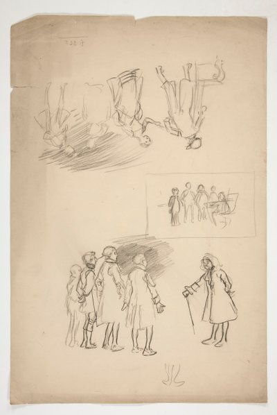 Ark med studier av Edwin Austin Abbey