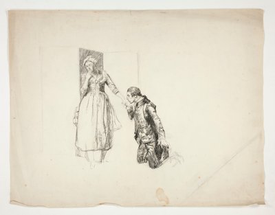 Skisse for Oliver Goldsmith av Edwin Austin Abbey