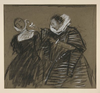 Skisse for Taming of the Shrew (?) av Edwin Austin Abbey