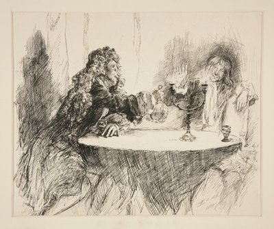 Skisse for The Noble Patron av Edwin Austin Abbey