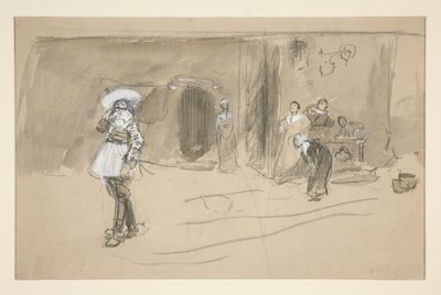 Skisse for en illustrasjon for Selections from the Poetry of Robert Herrick (bok utgitt av Harper i 1882, tidligere utgitt i Harper av Edwin Austin Abbey