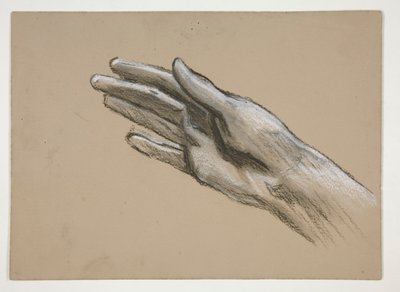 Skisse av en hånd (recto); Komposisjonsstudier for et teaterstykke (?) (verso) av Edwin Austin Abbey