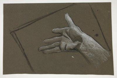 Skisse av en hånd av Edwin Austin Abbey