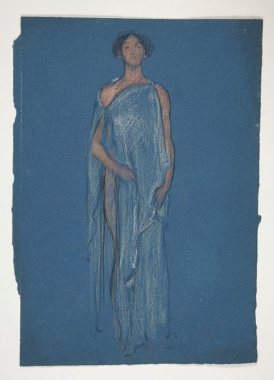 Skisse av en kvinne - kostymestudie for et teaterstykke? av Edwin Austin Abbey
