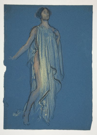 Skisse av en kvinne - kostymestudie for et teaterstykke? av Edwin Austin Abbey