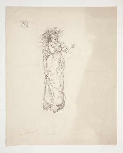 Skisse av en kvinne - uidentifisert illustrasjon av Edwin Austin Abbey