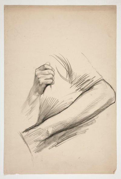Skisse av en øvre torso av Edwin Austin Abbey