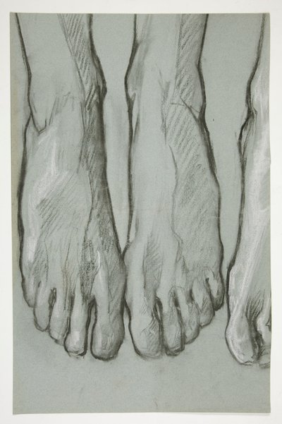 Skisse av tre fot (recto); Skisse av en fot (verso) av Edwin Austin Abbey
