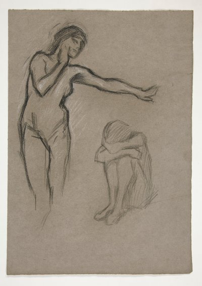 Skisse av to figurer av Edwin Austin Abbey