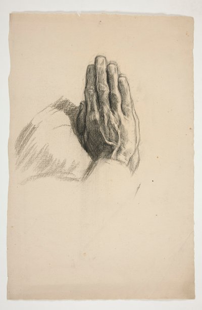 Skisse av to hender, bundet i bønn av Edwin Austin Abbey
