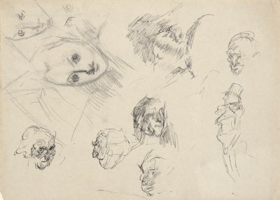 Studier av hoder av Edwin Austin Abbey