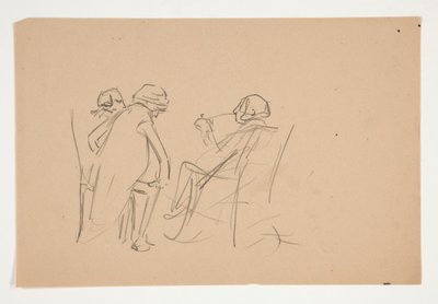 Studie for .1207 - illustrasjon for Oliver Goldsmith av Edwin Austin Abbey