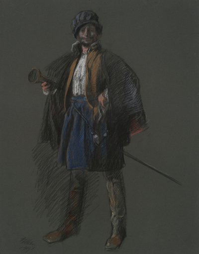 Studie for Apotheosis of Pa.: Hudson (?) av Edwin Austin Abbey